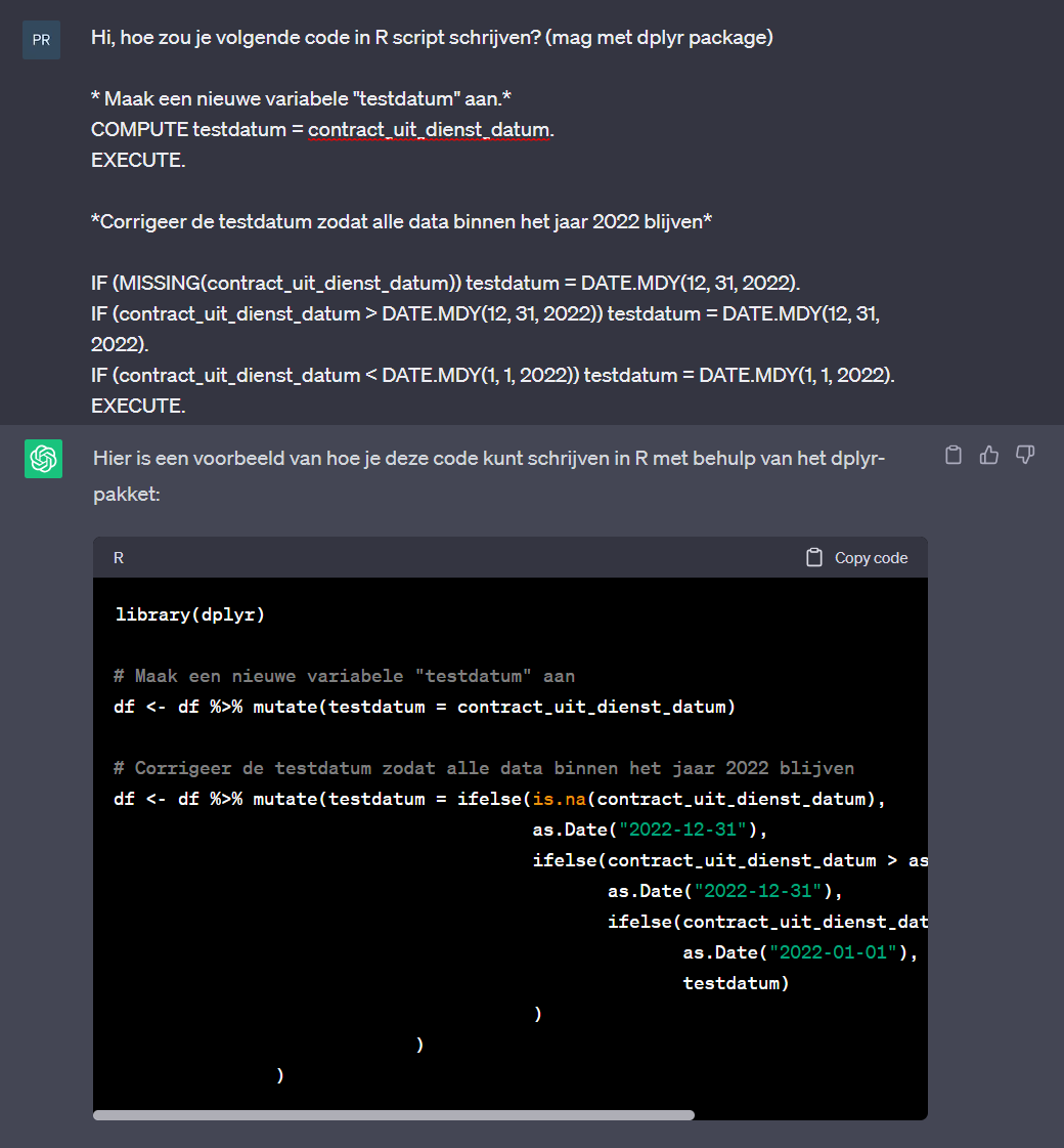 Code vertalen Code vertalen